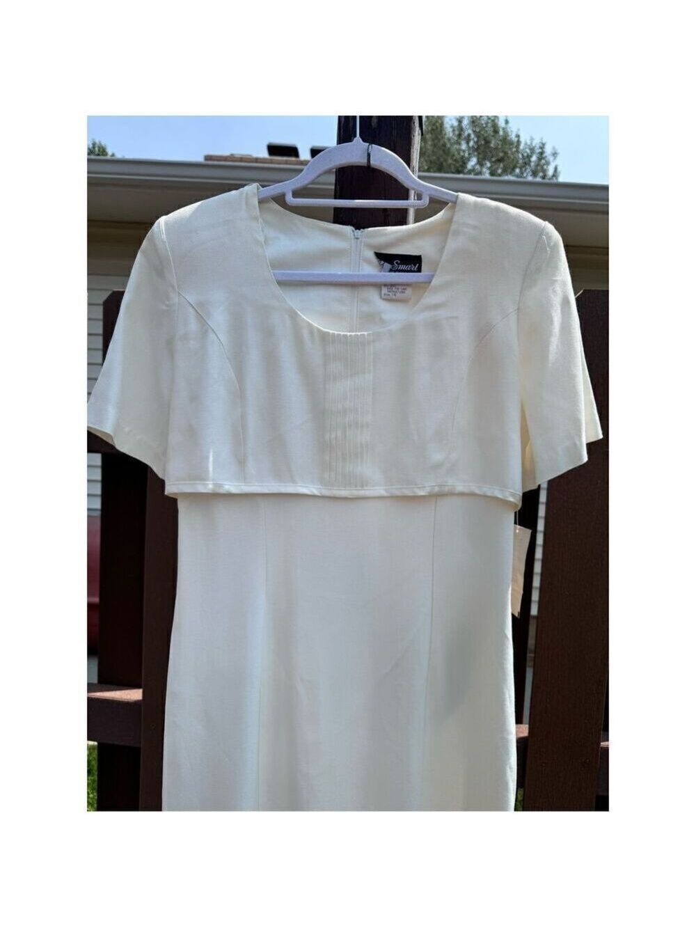 Vintage Sears dress BNWT size 7/8 Be Smart long satiny creamy - Picture 14 of 16